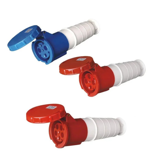 Արդյունաբերական վարդակ 125A 4P IP67 (B Class) LEE-244 կարմիր Արդյունաբերական վարդակ 125A 4P IP67 (B Class) LEE-244 կարմիր