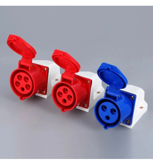 Արդյունաբերական վարդակ 16A 4P IP44 (B Class) LEE-114 կարմիր Արդյունաբերական վարդակ 16A 4P IP44 (B Class) LEE-114 կարմիր