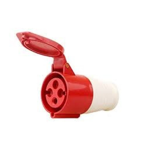 Արդյունաբերական վարդակ 16A 4P IP44 (B Class) LEE-214 կարմիր