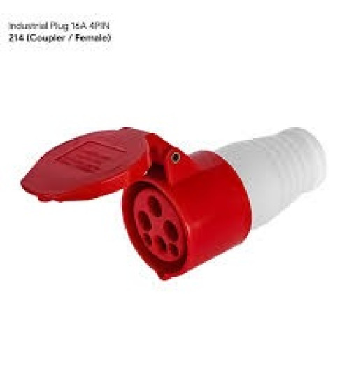 Արդյունաբերական վարդակ 16A 4P IP44 (B Class) LEE-214 կարմիր