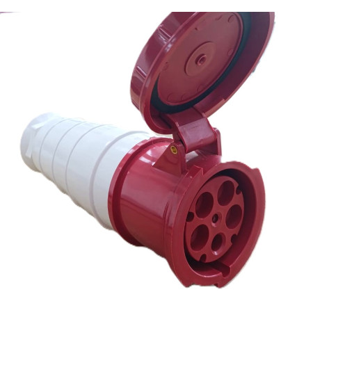 Արդյունաբերական վարդակ 125A 5P IP67 (B Class) LEE-245 կարմիր