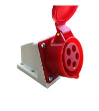 Արդյունաբերական վարդակ 16A 5P IP44 (B Class) LEE-115 կարմիր