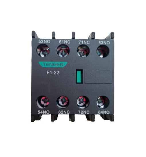 Կոնտակտորի հավելյալ դիմային բլոկ Tengen F1-22 / 2NO+2NC Կոնտակտորի հավելյալ դիմային բլոկ Tengen F1-22 / 2NO+2NC