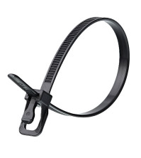 Պլաստմասե կապիչ կրկնակի օգտագործման ETR-5*200մմ նեյլոն 66 (100 հատ) սև