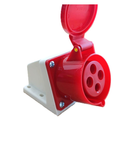 Արդյունաբերական վարդակ 32A 4P IP44 (B Class) LEE-124 կարմիր Արդյունաբերական վարդակ 32A 4P IP44 (B Class) LEE-124 կարմիր