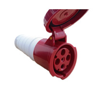 Արդյունաբերական վարդակ 63A 4P IP67 (B Class) LEE-234 կարմիր