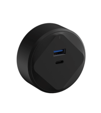USB+Type-C Վարդակ էլեկտրական ռելսի համար Panaica T21R-B սև