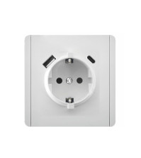 Panaica E05 Վարդակ հողանցումով Type-C/USB / սպիտակ