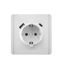 Panaica E05 Վարդակ հողանցումով Type-C/USB / սպիտակ