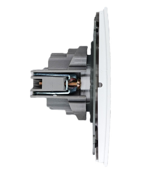 Panaica E05 վարդակ հողանցումով / սպիտակ