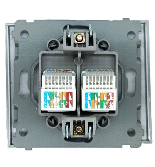 Panaica E05 վարդակ ինտերնետ RJ45+RJ45 / մոխրագույն