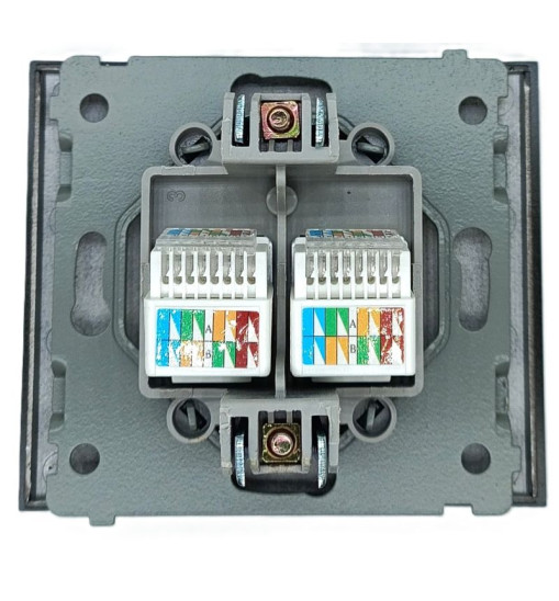 Panaica E05 վարդակ ինտերնետ RJ45+RJ45 / սև