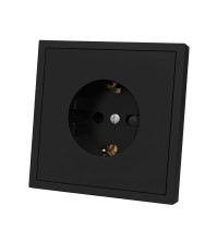 Panaica E09 վարդակ  հողանցումով / սև