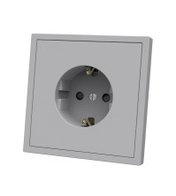 Panaica E09 վարդակ  հողանցումով / մոխրագույն