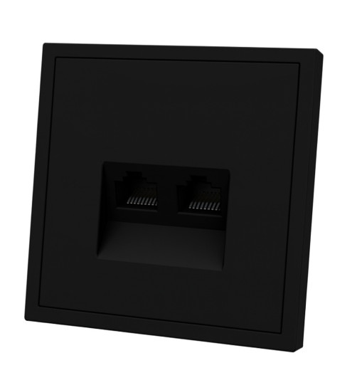 Panaica E09 վարդակ ինտերնետ RJ45+RJ45 / սև Panaica E09 վարդակ ինտերնետ RJ45+RJ45 / սև