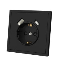 Panaica E09 Վարդակ հողանցումով Type-C/USB / սև