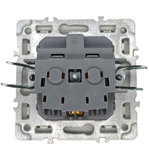 Panaica E09 վարդակ  հողանցումով / սպիտակ