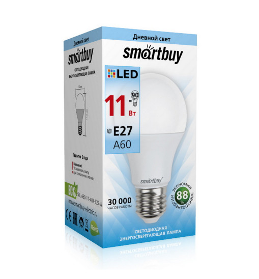Լեդ լամպ Smartbuy-A60-11W/4000K/E27 (SBL-A60-11-40K-E27-A)