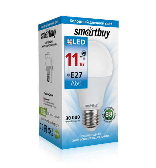 Լեդ լամպ Smartbuy-A60-11W/6000K (SBL-A60-11-60K-E27)