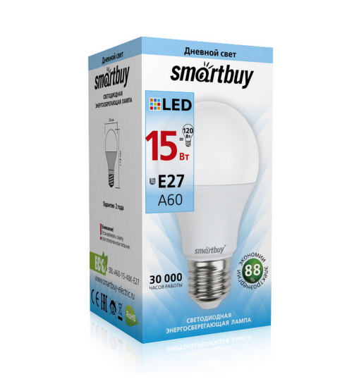 Լեդ լամպ Smartbuy-A60-15W/4000K/E27 (SBL-A60-15-40K-E27)