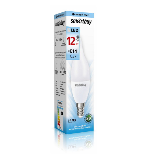 Լեդ մոմ լամպ Smartbuy-C37-12W/4000K/E14 (SBL-C37Can-12-40K-E14)