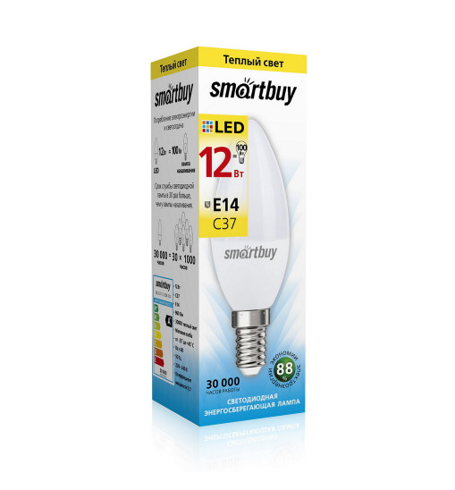 Լեդ լամպ Smartbuy-C37-12W/3000K (SBL-C37-12-30K-E14)