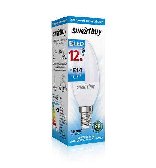 Լեդ լամպ Smartbuy-C37-12W/6000K (SBL-C37-12-60K-E14)
