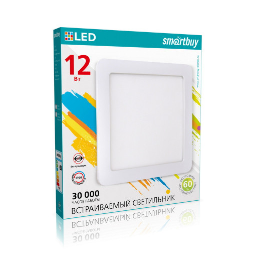 Ներկառուցվող Լեդ Լուսատու Smartbuy Square-12W/4000K/IP40 (SBL-DLSq-12-4K)