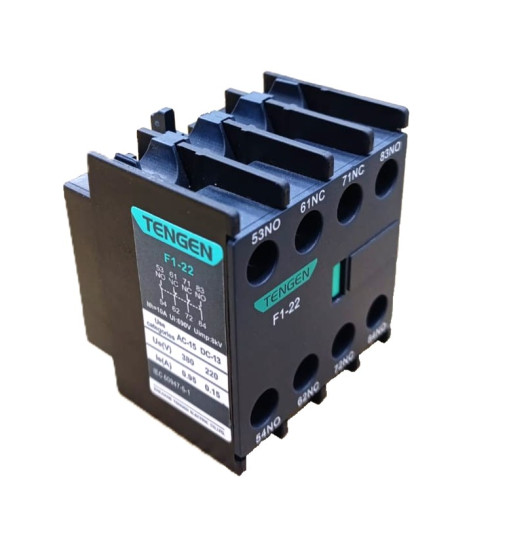 Կոնտակտորի հավելյալ դիմային բլոկ Tengen F1-22 / 2NO+2NC